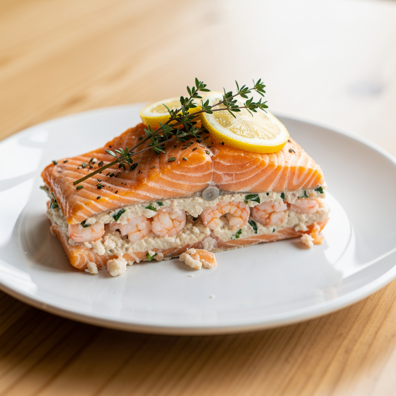 Crab and Shrimp Stuffed Salmon